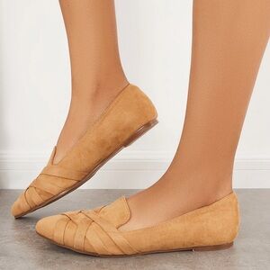 PIEPIEBUY pointed toe Elegant Tan Women's Loafers